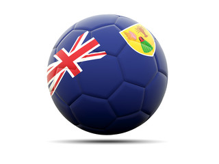 Obraz premium Football with flag of turks and caicos islands