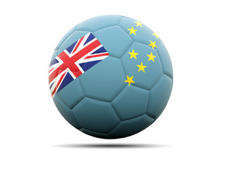 Fototapeta premium Football with flag of tuvalu