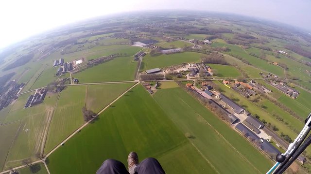 A para glider is flying in the air in the Netherlands