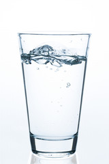 low splashing glass of water