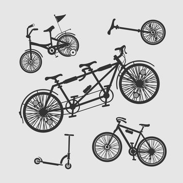 Vector Set Symbols Bike