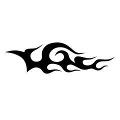 Flames fire tattoo. Black and white  Flames tribal tattoo design. Flames vector format  isolated on white background.