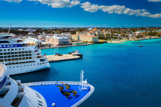 Cruise ship docked in Nassau Bahamas