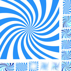 Blue spiral background set