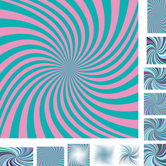 Retro spiral background set