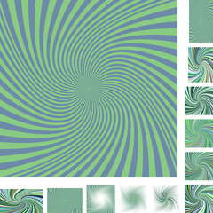 Green spiral background set