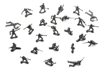 soldier figures fighting on battlefield