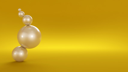 Yellow background with 3d balls