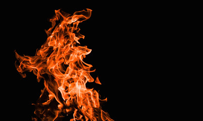 raging flames red fire black background