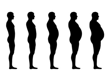 Vector silhouette of man.