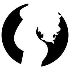 Vector silhouette of woman.