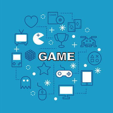 game minimal outline icons