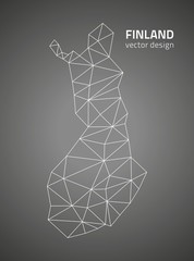 Finland black vector map