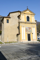 Fototapeta na wymiar The church of Saint Maurizio at Bioggio