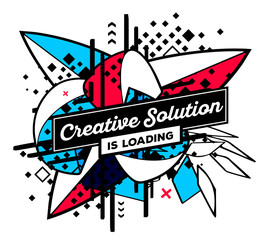 Vector illustration of colorful red and blue abstract compositio