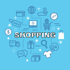 shopping minimal outline icons
