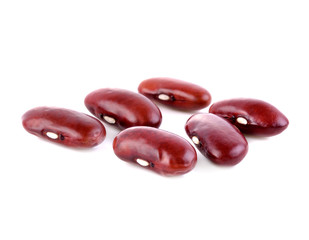 Red beans on the white background