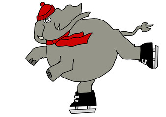 Elephant ice skating