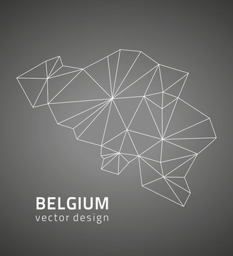 Belgium Black Outline Vector Map