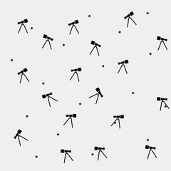 Geometric simple black and white minimal pattern, space, telescope