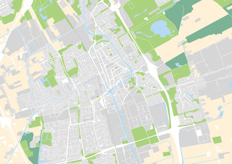 vector city map of Delft, Netherlands