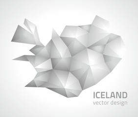 Iceland polygonal vector map