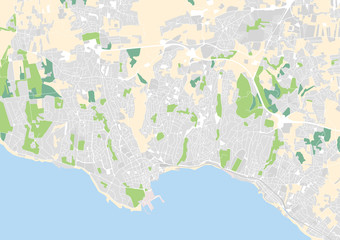 vector city map of Cascais and Estoril, Portugal