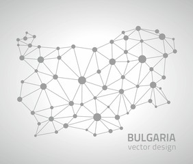 Bulgaria grey vector outline spot map