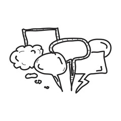 Simple doodles of speech bubbles