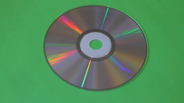CD turns on a green background