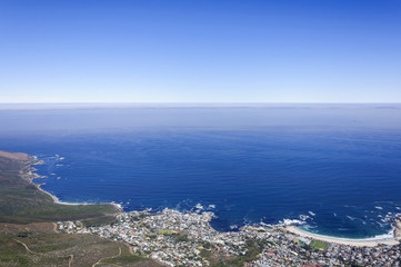 Fototapeta na wymiar Beautiful seaside scenery and blue sky, Cape Town, South Africa