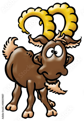 "Sternzeichen, Steinbock, mit lustigem Blick" Stock image and royalty