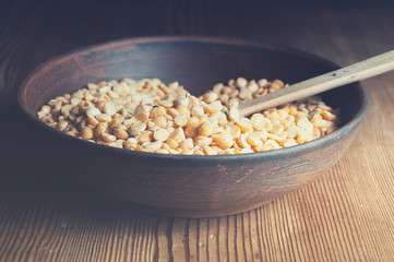 full bowl of yellow peas