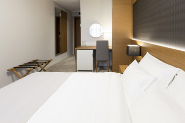 Fototapeta na wymiar Interior of a medern new hotel room