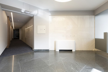 Marble floor in hotel lobby