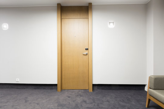 Corridor interior with wooden doors