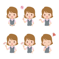 ビジネスウーマン　ポーズセット