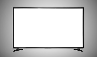 TV set with a white screen.