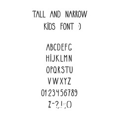 roman tall& narrow alphabet