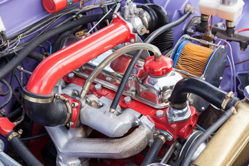 Fototapeta premium Restored engine of an old car
