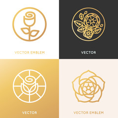 Vector logo design template and monogram concepts in trendy line