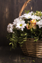Fototapeta na wymiar Basket of flowers