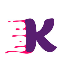 K letter logo with speed or blood lines.