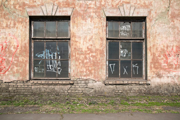 Old damaged windows