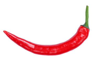 Peperoni Pepperoni Paprika rot scharf Chilli Chili von oben Frei