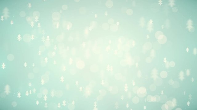 Slow Motion Of The Blurred And Glowing Small Christmas Trees 4K Stereo Effect