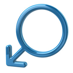 3d illustration of blue male sign