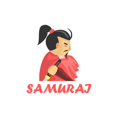 Samurai Cartoon Style Icon