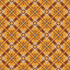 Color fabric plaid. Seamless vector illustration.  Classic diagonale square textile pattern.