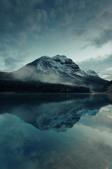 mountain with lake reflection